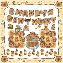 KUANGYE - Cotillón Capibara Cumpleaños Capybara Set De Decoración