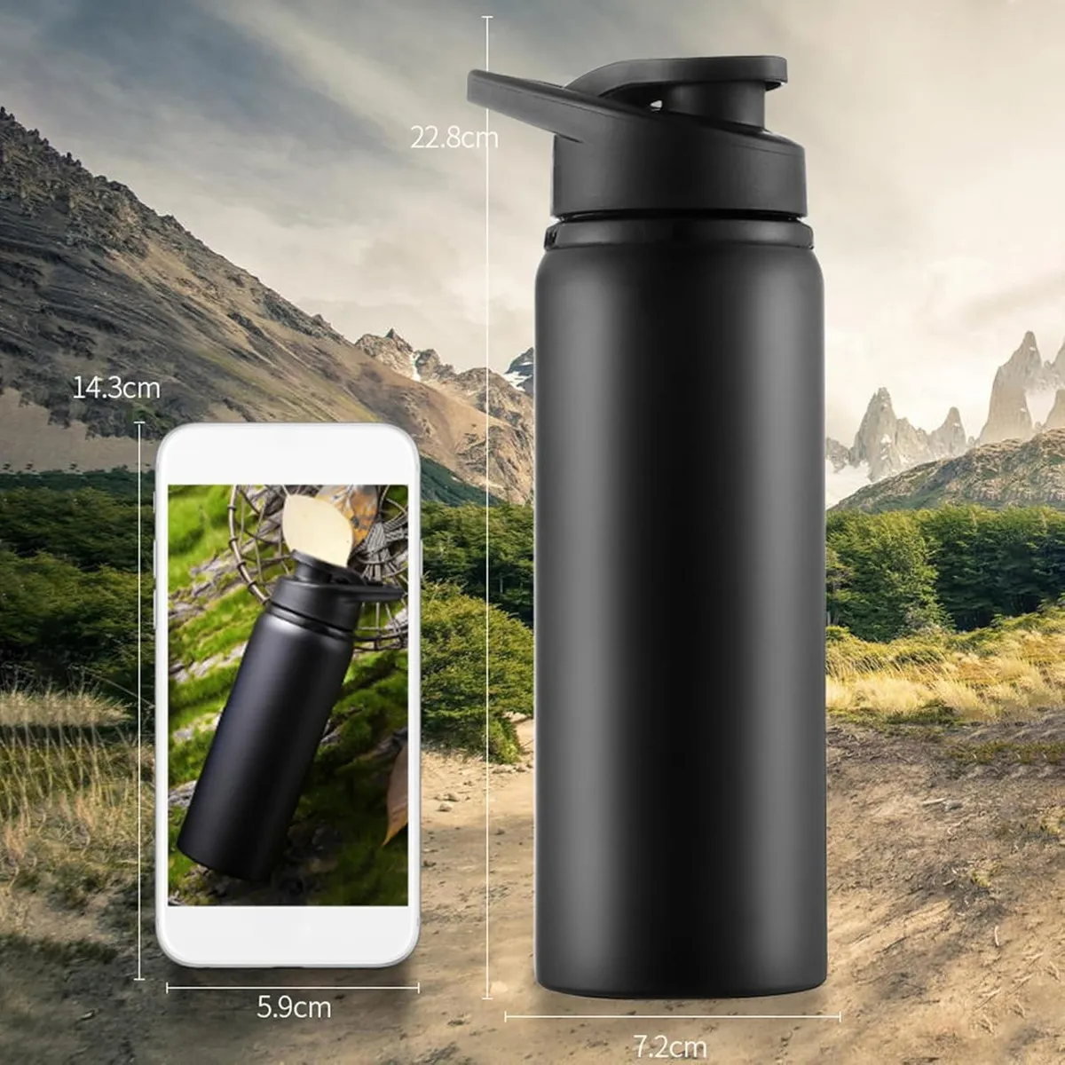 EINICIO - 700ml Termo Botella Agua Termica Buffer Acero Inoxidable