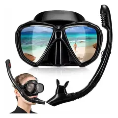 GENERICO - Kit Buceo Mascara Snorkel Profesional Ajustable Full Vision