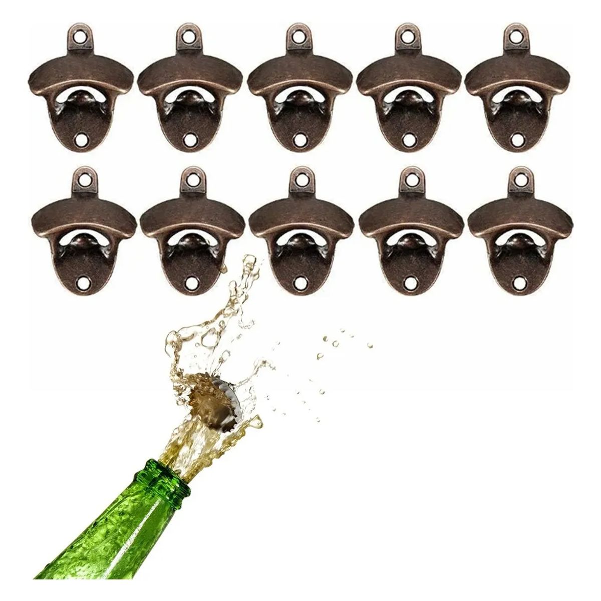 KINDA NICE - Pack 10u Destapador Botellas Cerveza Rustico Pared Metálico