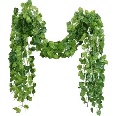 TATEE - Set 12 Plantas decorativas artificiales hojas 210 cm