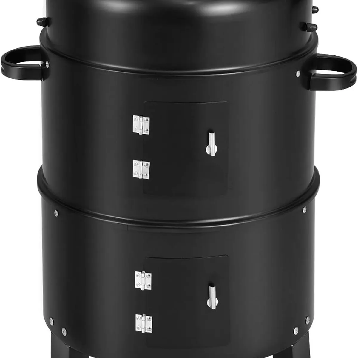 ANYHOGAR - Parrilla A Carbón 3 En 1 Ahumador  2 Parrillas De Cocción