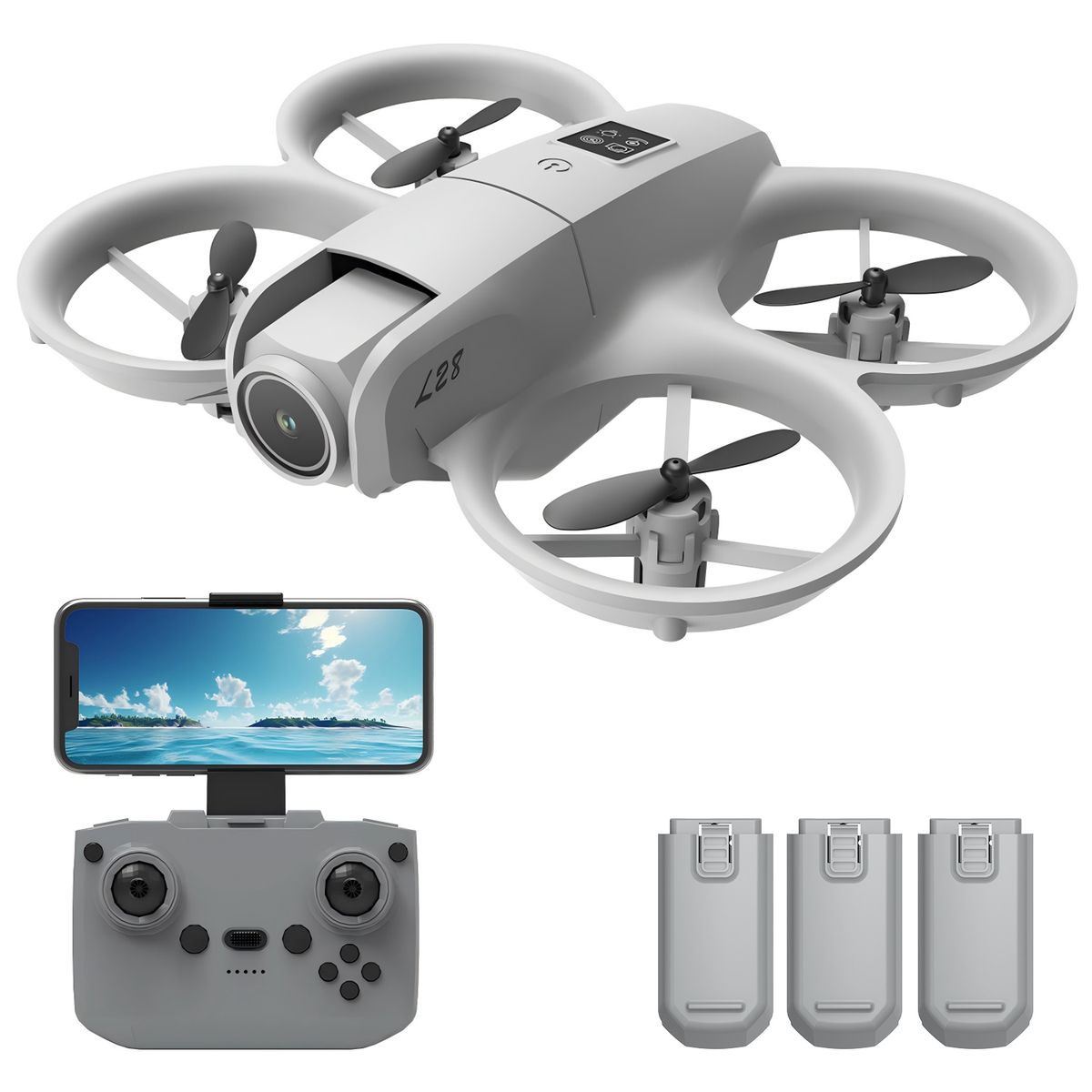 VIDITA - Mini Drone FPV Doble Cámara 4K Fácil de Usar 3 Baterías WiFi