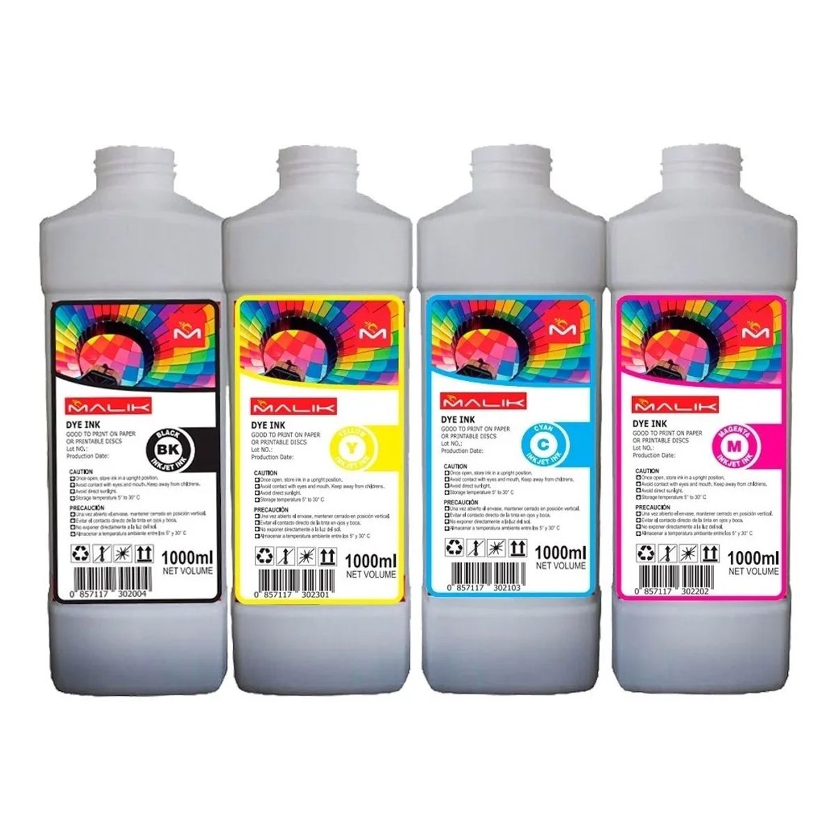 MALIK - Pack 4 Litros + 4 Botellas para Brother BT5001CMY D60BK MFC-T930DW