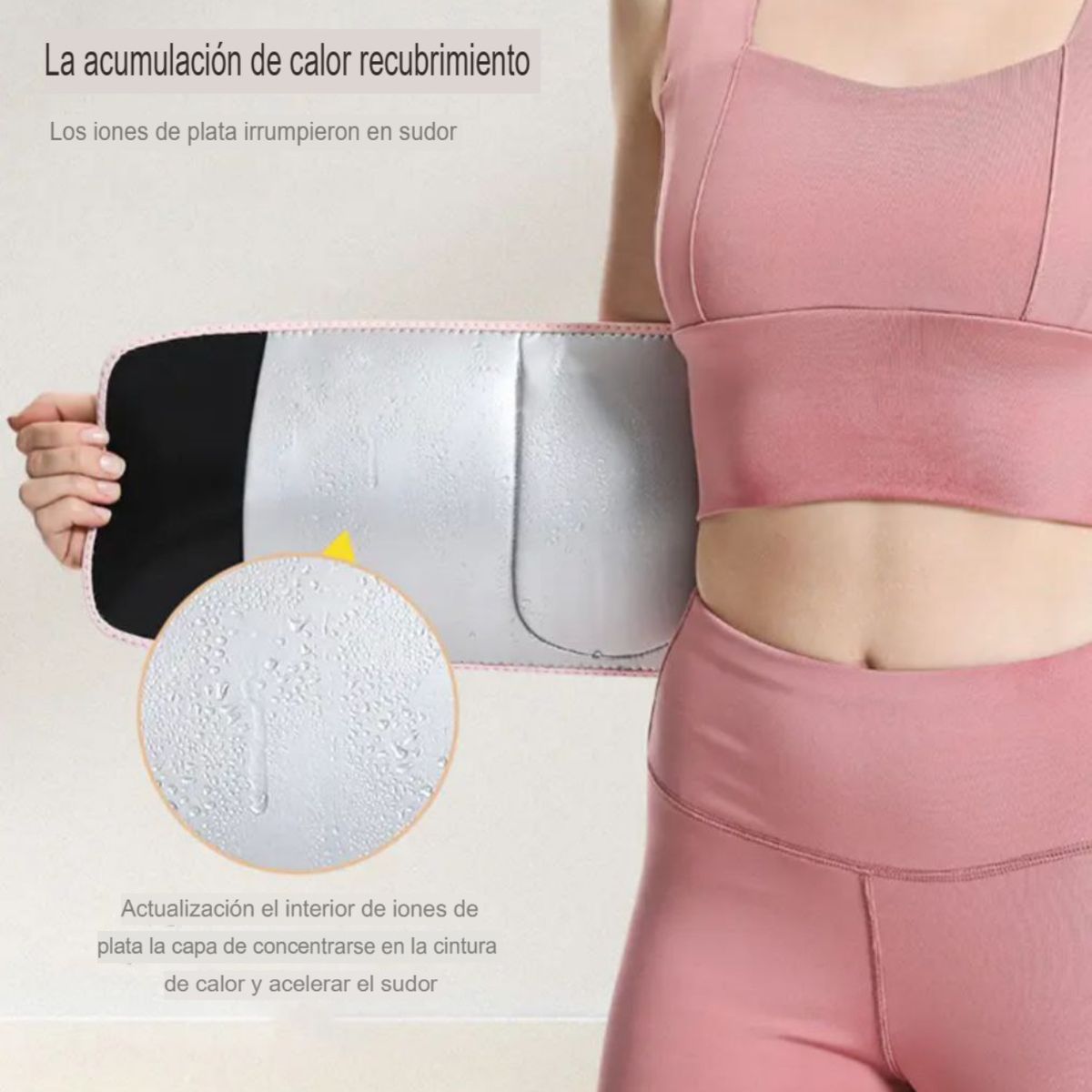 GENERICO - Faja Reductora Con Iones De Plata Mujer  Cinturón Ajustable