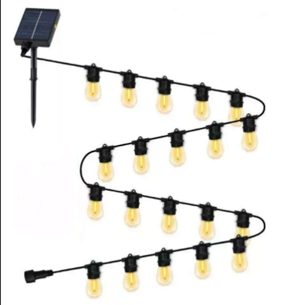 GENERICO - Guirnalda Luces Led 10m 10ampolletas Vintage Solar Exterior Luces Amarillo