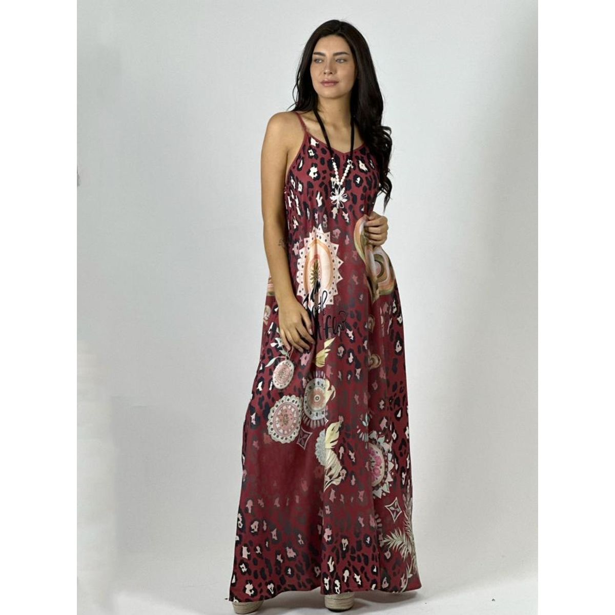 ENIGMATICA BOUTIQUE - Vestido Viscosa Print con Corazón