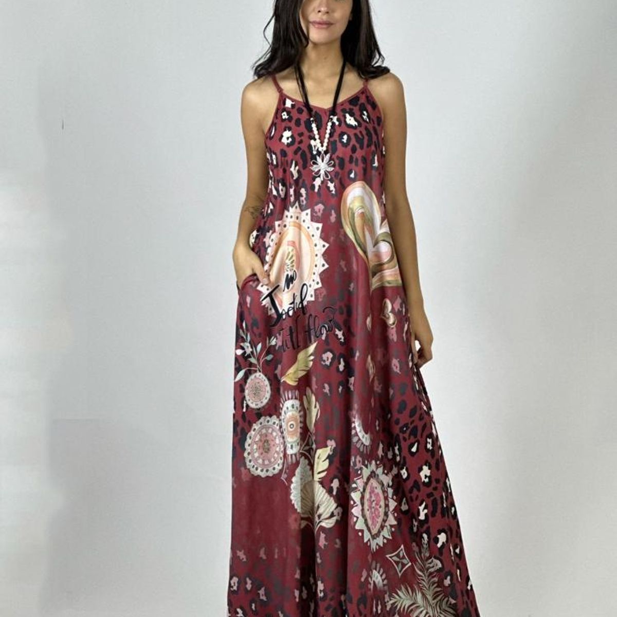 ENIGMATICA BOUTIQUE - Vestido Viscosa Print con Corazón