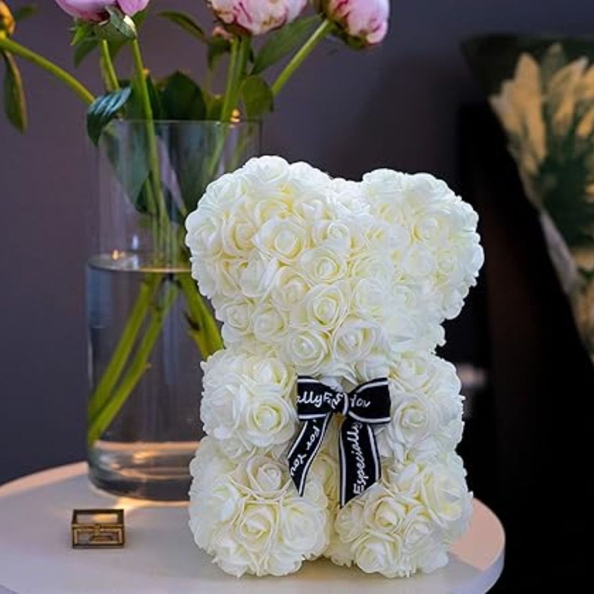 MOVI - OSO PÉLATOS DE ROSAS SAN VALENTIN BLANCO- BELLEZA ROMANTICISMO Y SOFISTICACIÓN EN UN SOLO OBSEQUIO