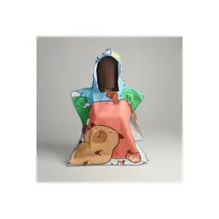 LOOK SHOP - Toalla Playa Piscina Niña Capucha Diseño Capibara Manzana Roja