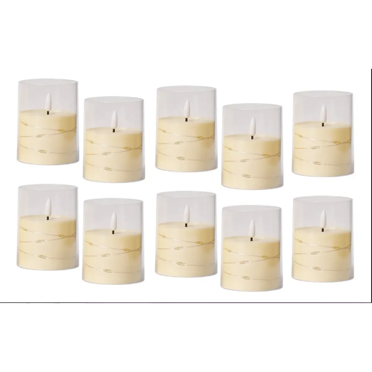 GENERICO - Pack X10 Velas Led Decorativas De 10cm Luz Cálida
