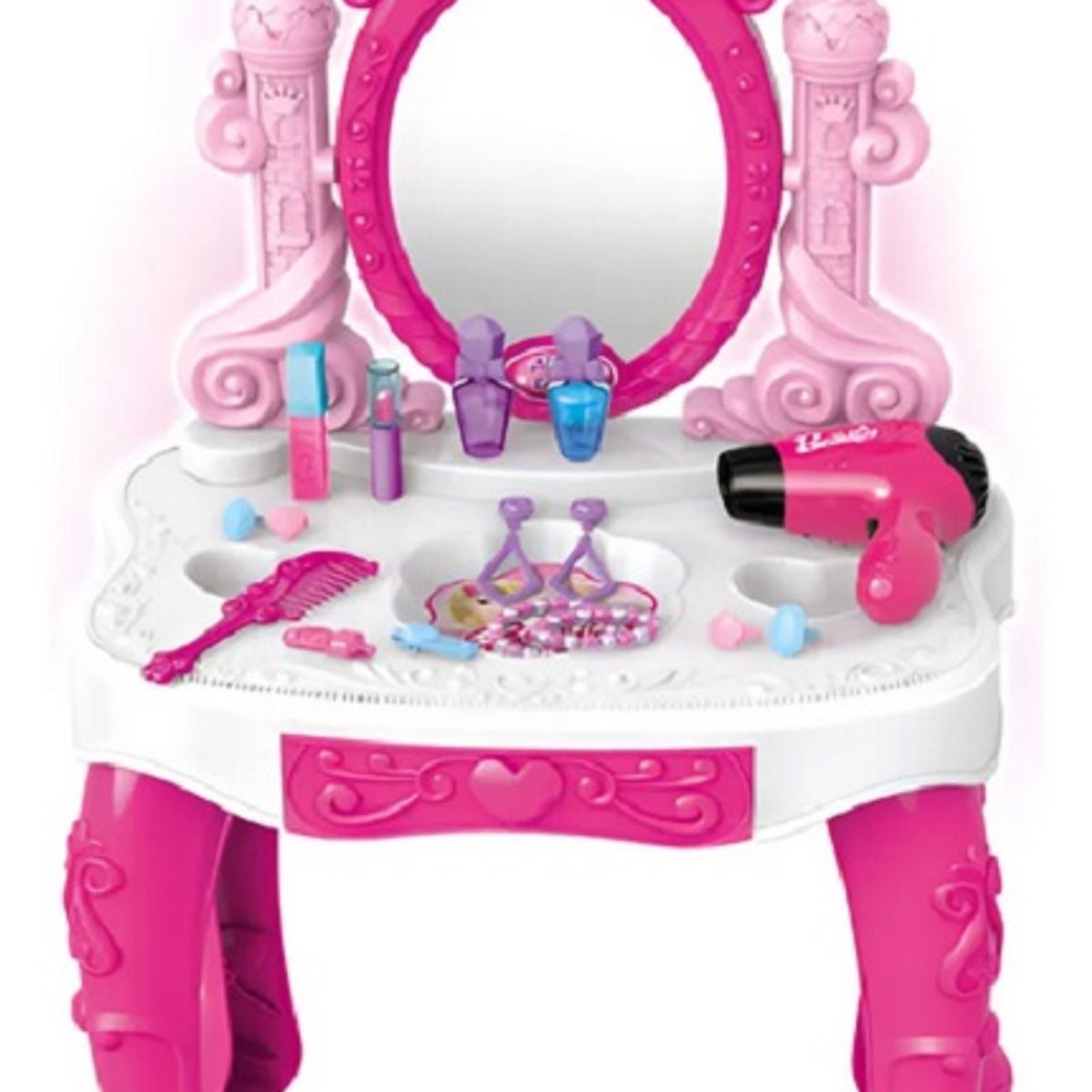 GENERICO - Juguete Tocador De  Princesa Maquillaje Para Niñas Rosa