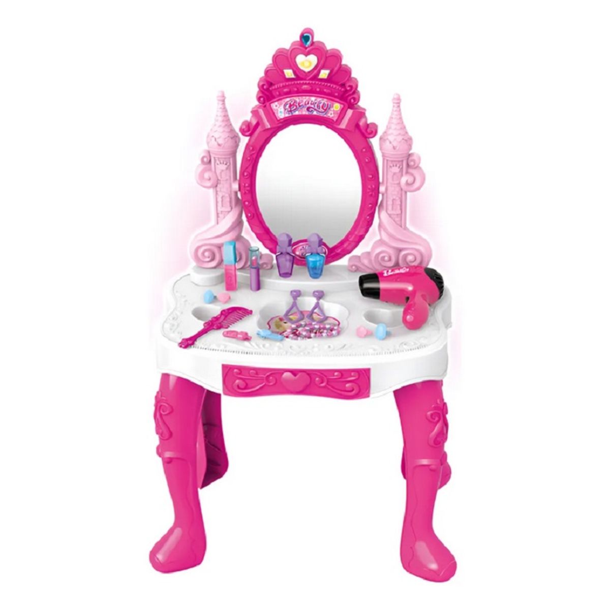 GENERICO - Juguete Tocador De  Princesa Maquillaje Para Niñas Rosa