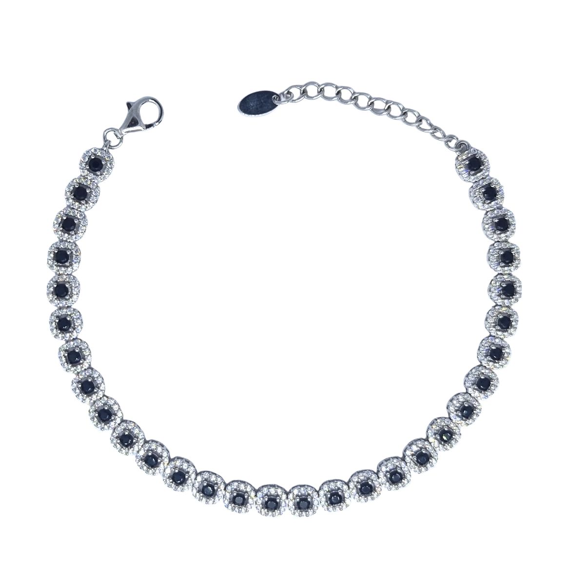JOYAS LANDEROS - Pulsera Rosetas Mini Plata 925 17 a 20cm