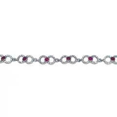 JOYAS LANDEROS - Pulsera 11 Infinitos Rubí 925 17 a 20cm