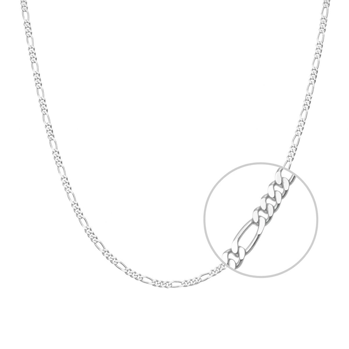 GENERICO - Cadena plata 925 italiana figaro 60cm 2mm