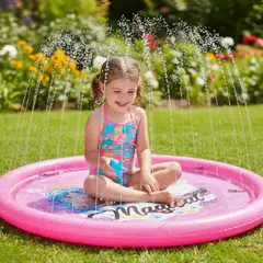 LINE - Alfombra Piscina Agua Rociador Para Niña Color Rosado 170 cm
