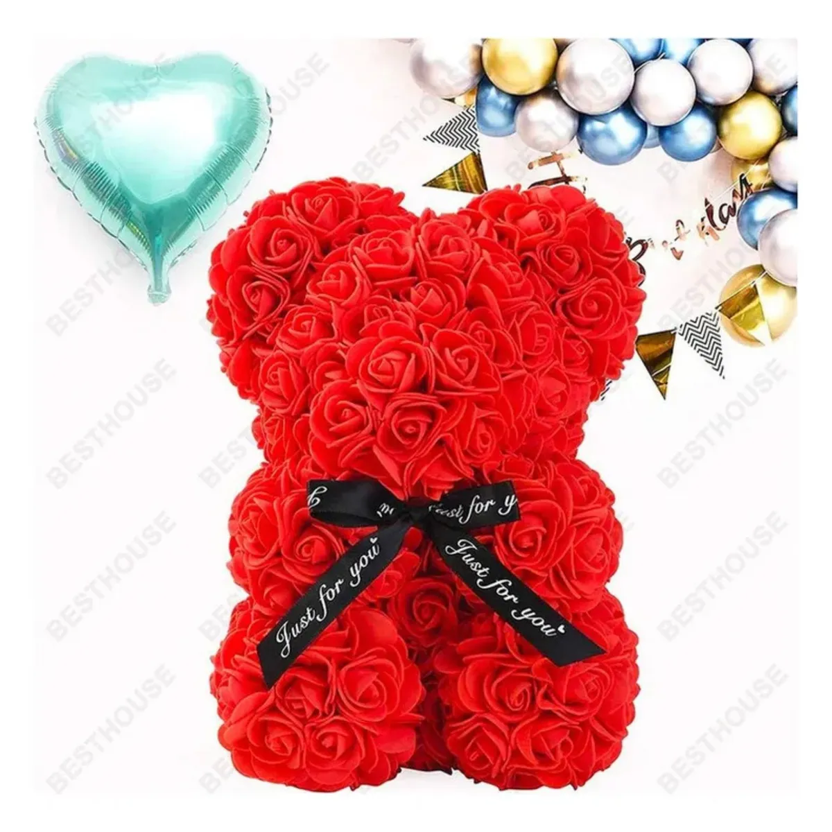 MOVI - OSO PÉLATOS DE ROSAS SAN VALENTIN ROJO- EL REGALO PERFECTO PARA CUALQUIER OCASIÓN