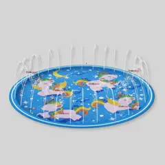 LINE - Alfombra Piscina Agua Rociador Para Niño Color Azul 100 cm