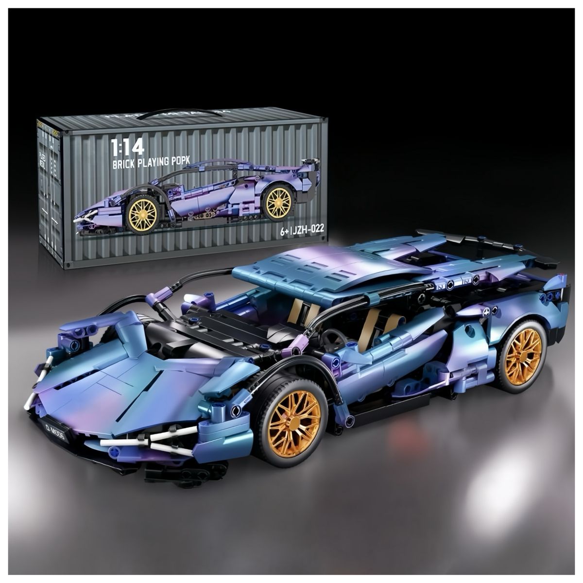 AZULAMAR - Azulamar Juguete Bloques De Coche Carreras Deportivo Regalo Lamborghini En Púrpura Degradado