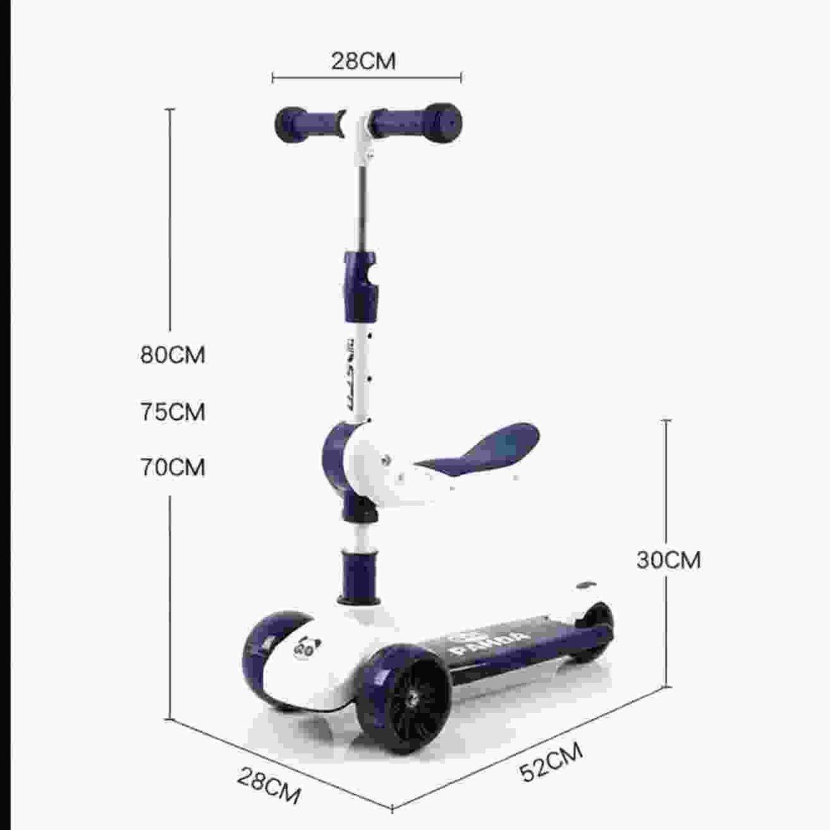 GENERICO - Scooter Dos En Uno Blanco Con Asiento Plegable Infantil
