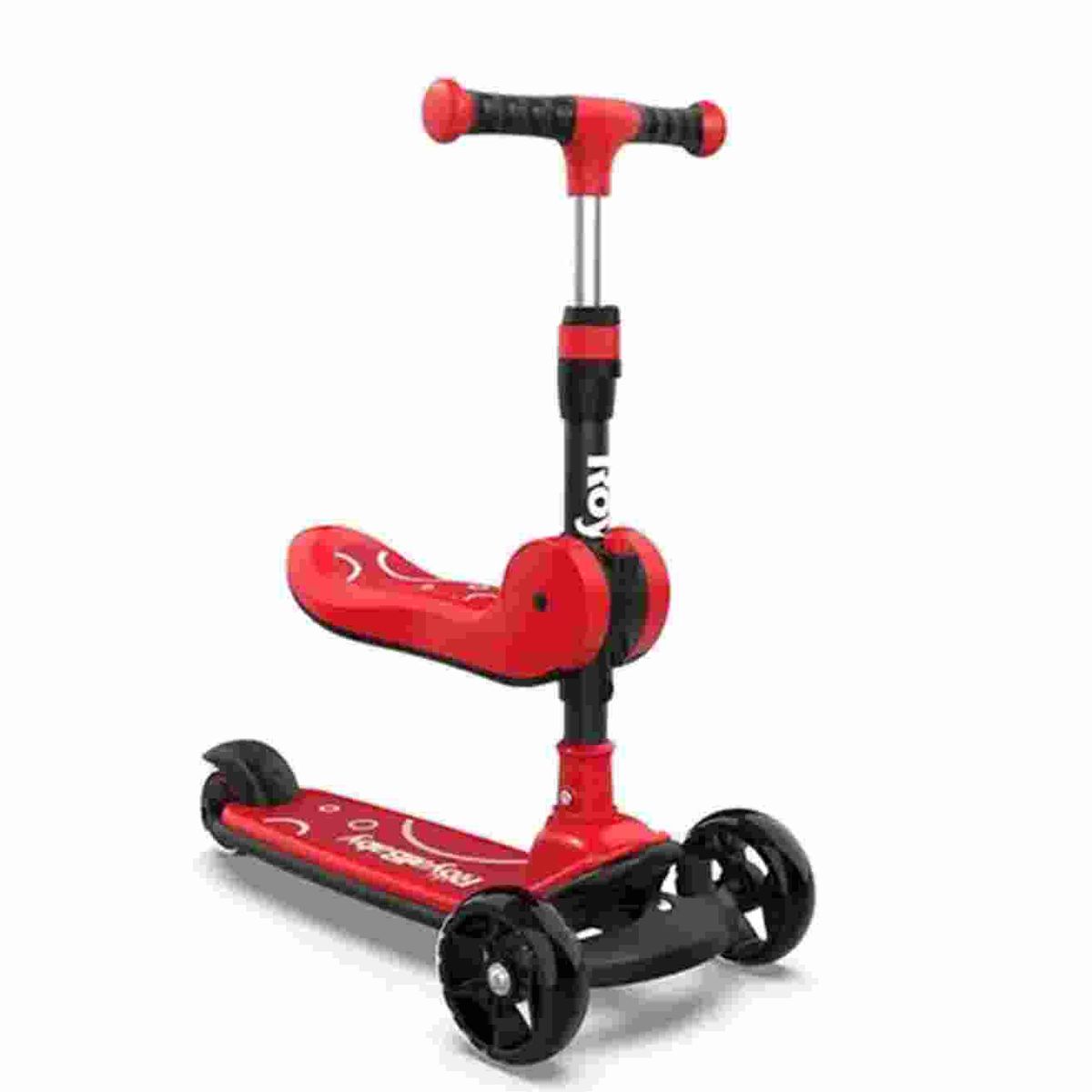 GENERICO - Scooter Dos En Uno Rojo Con Asiento Plegable Infantil