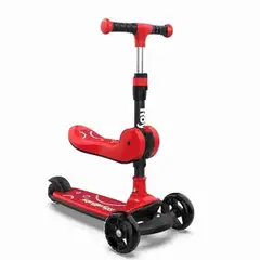 GENERICO - Scooter Dos En Uno Rojo Con Asiento Plegable Infantil