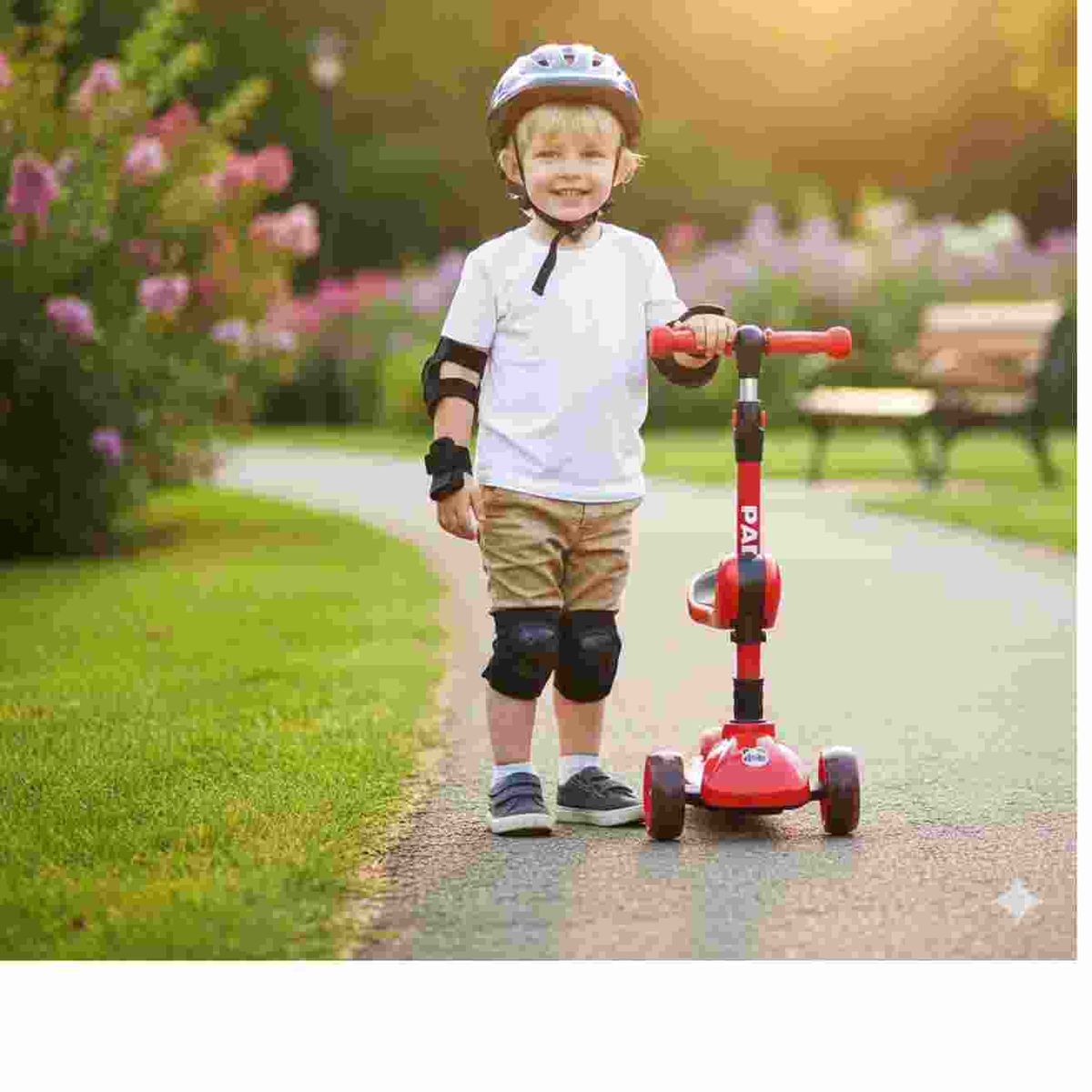 GENERICO - Scooter Dos En Uno Rojo Con Asiento Plegable Infantil