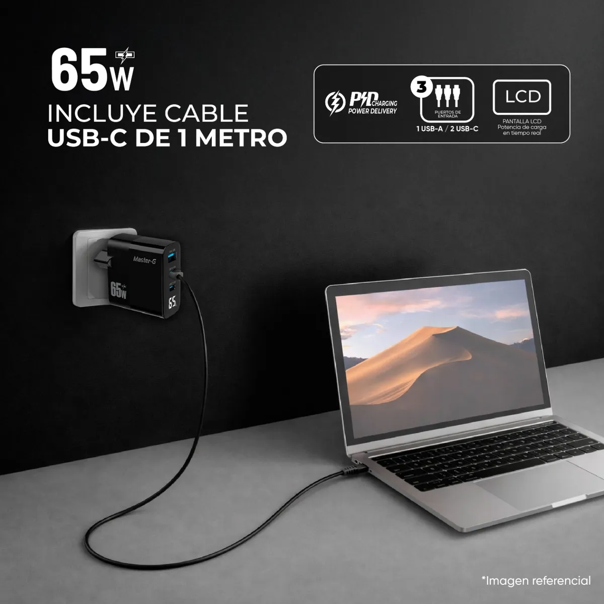 MASTER G - Cargador Carga Rápida 65W USB-C CHARGER65