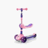 Scooter Dos En Uno Rosa Con Asiento Plegable Infantil