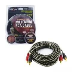 GENERICO - Cable Rca 2x2 Amplificación De Audio Auto 5 Metros Awg 3