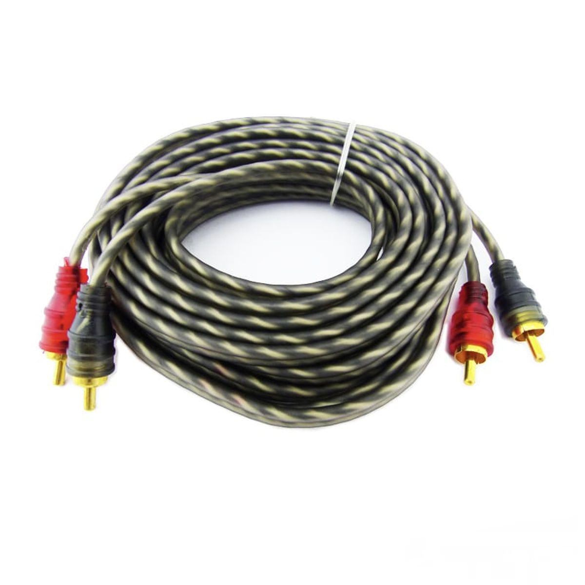 GENERICO - Cable Rca 2x2 Amplificación De Audio Auto 5 Metros Awg 3