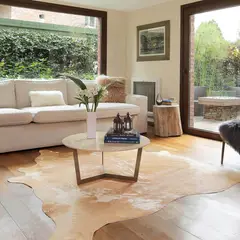 GENERICO - Alfombra de Cuero de Vaca Vintage Claro Aprox 200×180