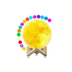 GENERICO - Lamparas De Velador Luna 3d Lamparas De Velador Dormitorios Marrón Multicolor