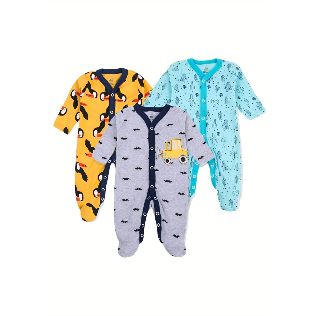 BEBEPELU - Pack 3 Osito Enterito Pijama Bebe 100% Surtido Niño Algodon Bebepelu