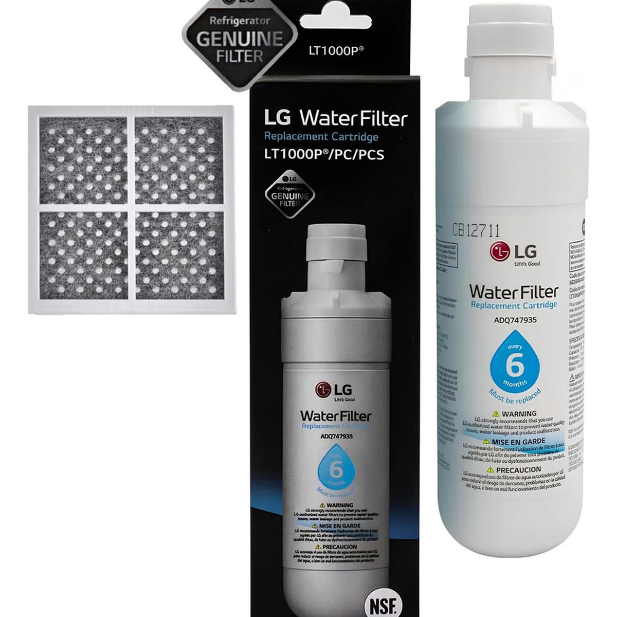 LG - Filtro Original LG Agua Refrigerador Lt1000p + Filtro Aire