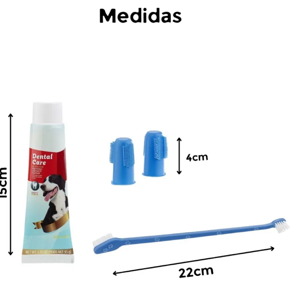 GENERICO - Kit Cepillo Dental Y Crema Para Perro Dedales