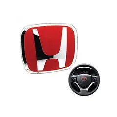 GENERICO - Insignia Emblema Compatible con Honda Volante 53x43mm Rojo