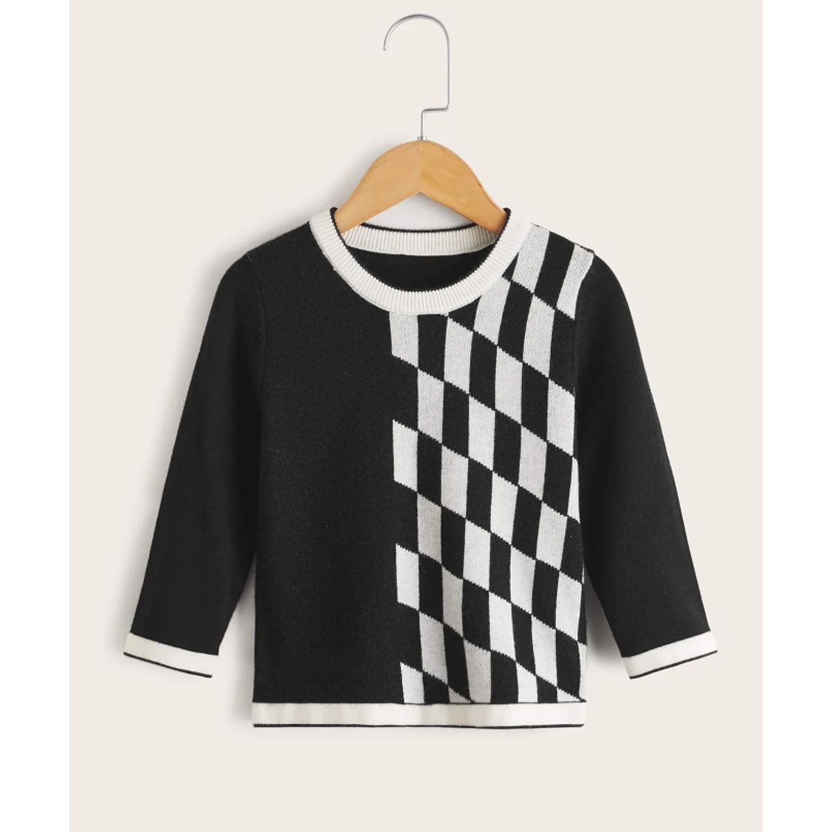 KIRAMA CLOTHING STORE - Pullover Geométrico Blanco y Negro