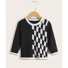 KIRAMA CLOTHING STORE - Pullover Geométrico Blanco y Negro