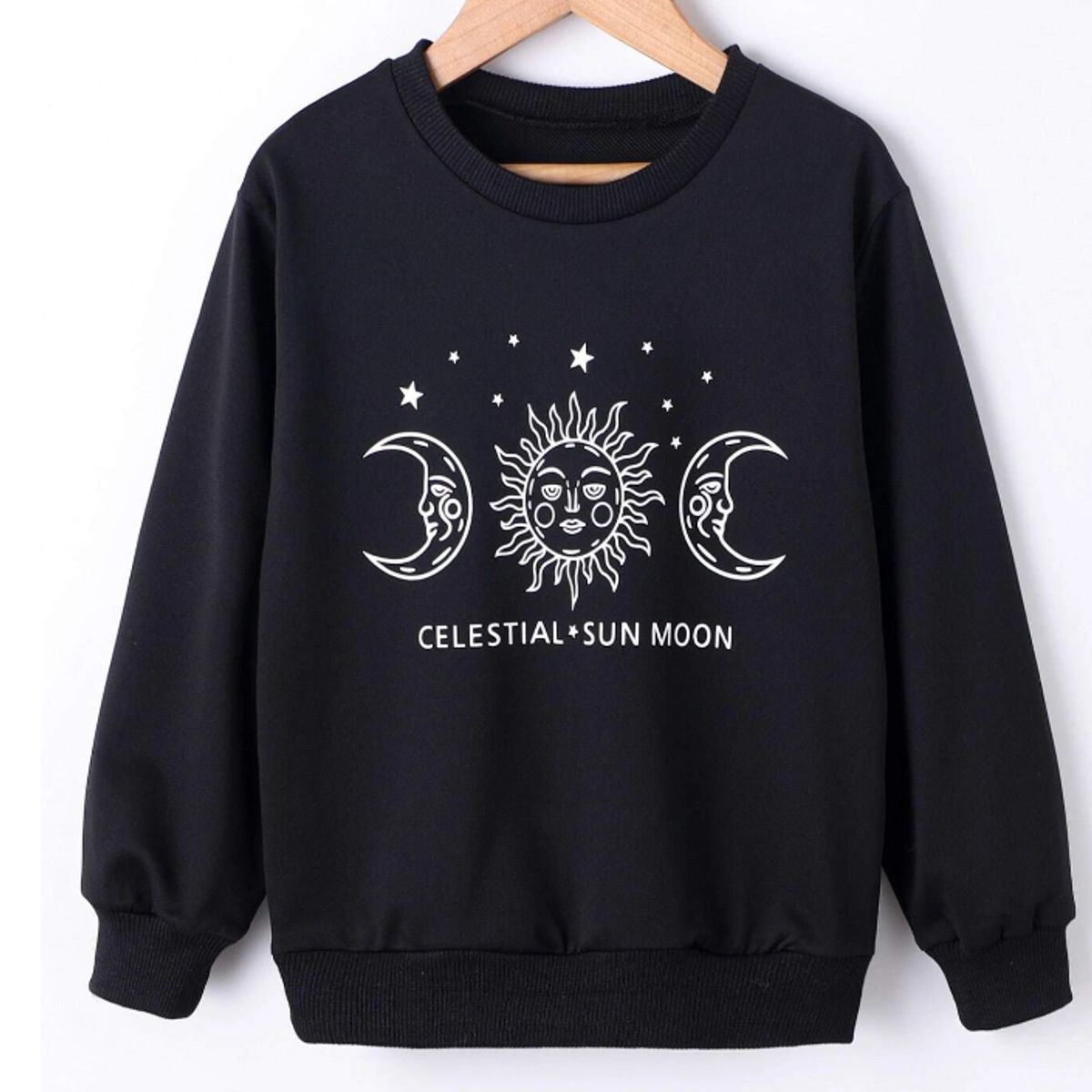 KIRAMA CLOTHING STORE - Pullover Negro “Celestial Sun Moon”