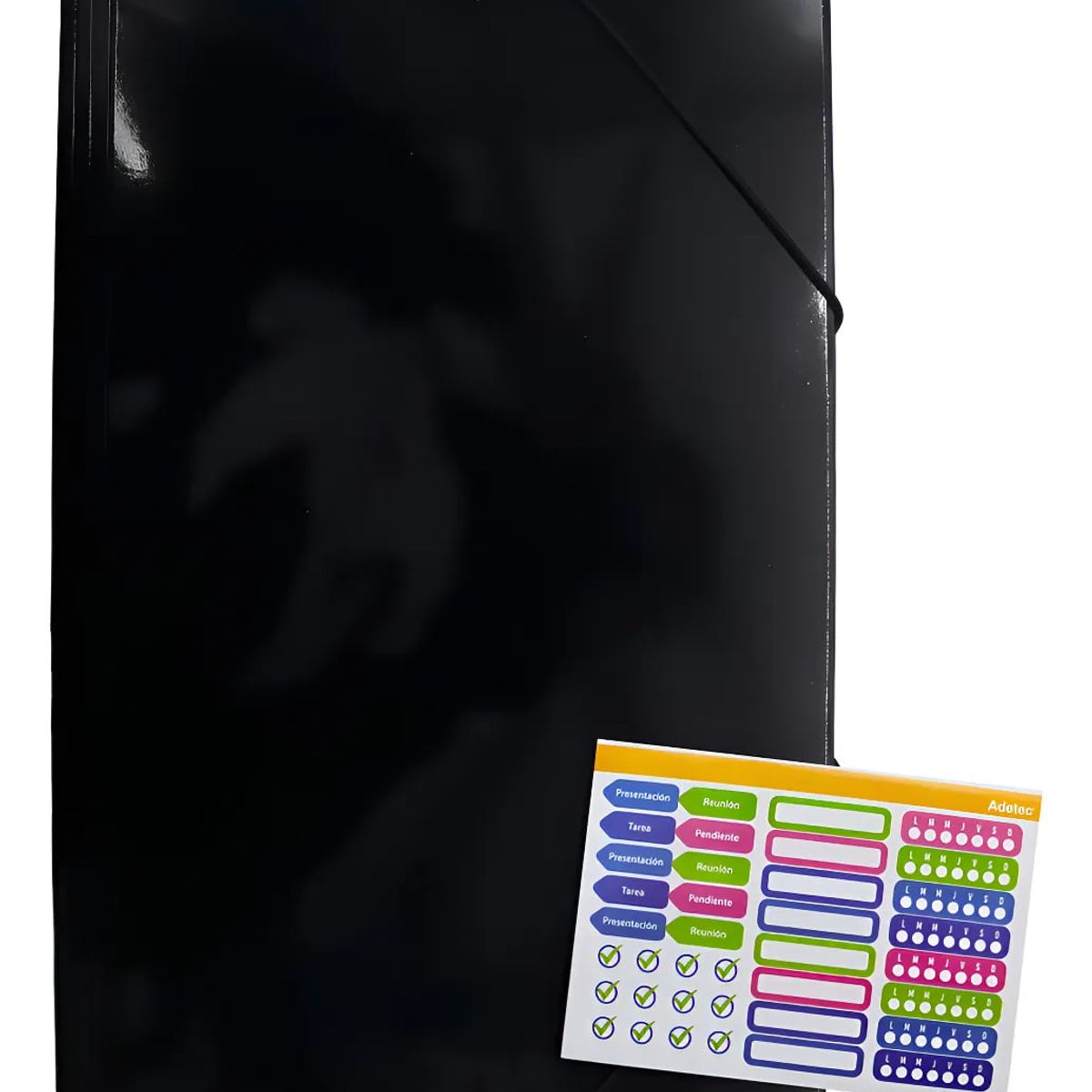 ADETEC - Carpeta Adetec Oficio Con Elástico 1 Unidad - Negro