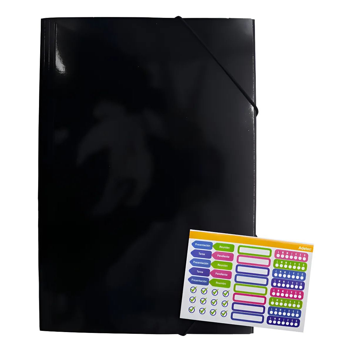 ADETEC - Carpeta Adetec Oficio Con Elástico 1 Unidad - Negro
