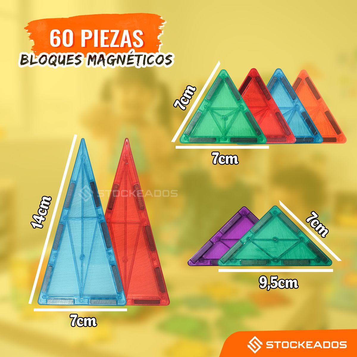 GENERICO - Bloques De Construcción Magnéticos Bloques Imanes 60 Piezas