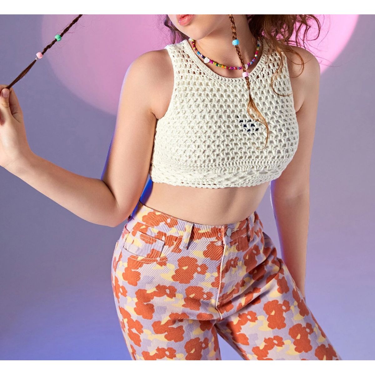 KIRAMA CLOTHING STORE - Top Tejido Crop Beis