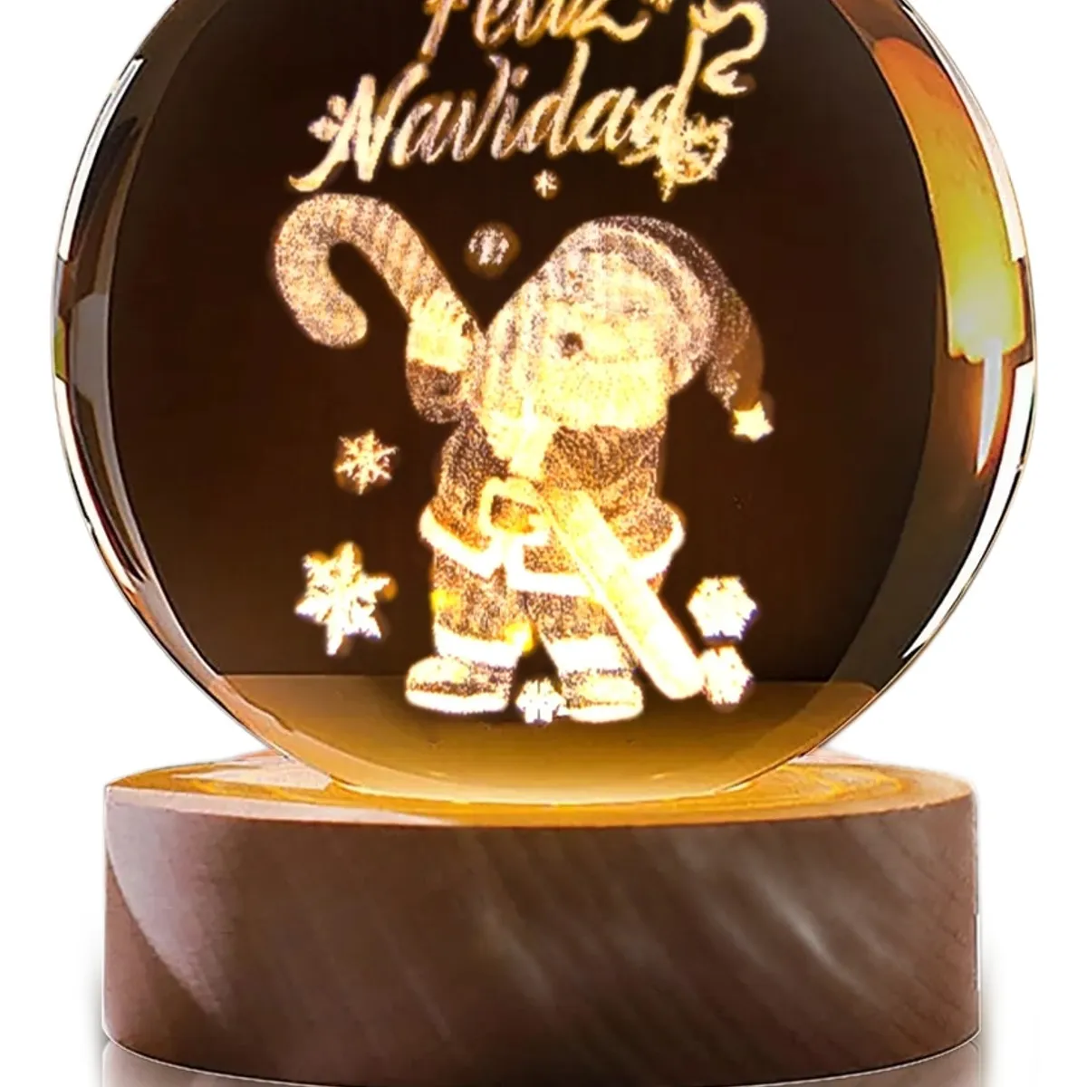 GENERICO - Esfera De Cristal Lámpara Noche Diseño Navidad 3d Bola 8cm YL101