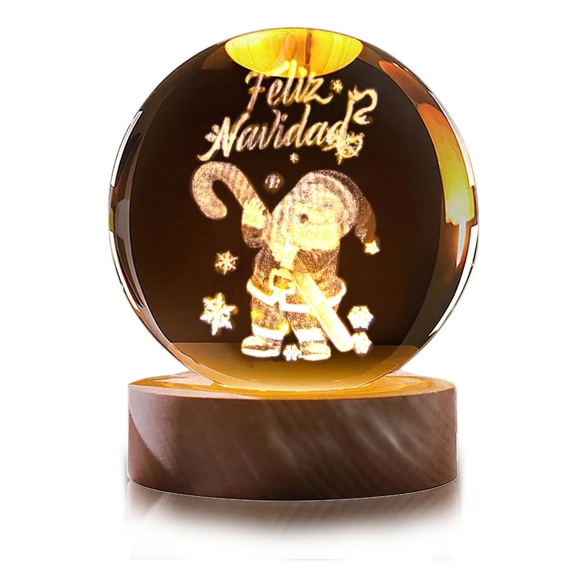 GENERICO - Esfera De Cristal Lámpara Noche Diseño Navidad 3d Bola 8cm YL101