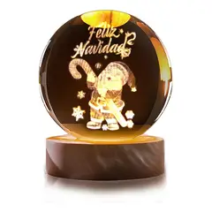 GENERICO - Esfera De Cristal Lámpara Noche Diseño Navidad 3d Bola 8cm YL101