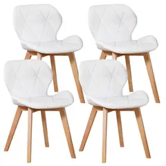 PANDALINO - Pack 4 Sillas Rubik Blanco - Eco-cuero