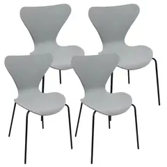 PANDALINO - Pack 4 Silla Fritz Gris - Moderno y Resistente